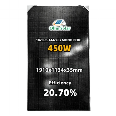 Buy ALL Black 440W 445W 450W 455W 460W Solar Panel Monocrystalline Solar Panels Half Cell Solar Panel Kit For Homes online manufacture