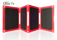 Easy Carry Solar Charger Bag 4 Fold Red Mobile Photovoltaic Charging Device