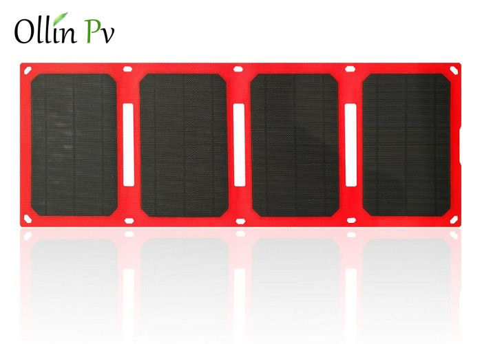 Easy Carry Solar Charger Bag 4 Fold Red Mobile Photovoltaic Charging Device