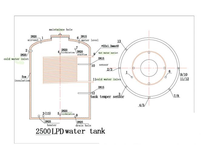 Commercial 5000l Solar Panel Water Heating System Combined With Heat Pump Hybrid 0