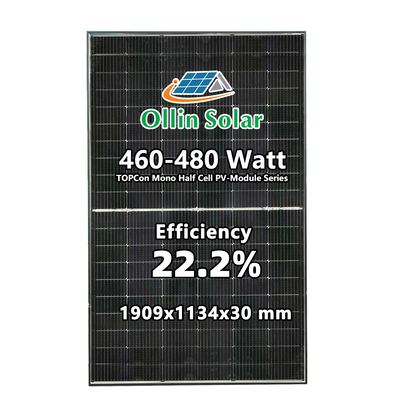 TOPCON N TYPE 480W N TYPE MONOCRYSTALLINE SOLAR PANEL