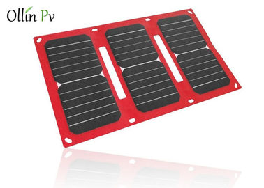 Portable Solar Charger Bag 4 Fold Red Color Mobile Photovoltaic Charging Device